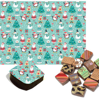 Christmas-Santa,-Reindeer,-Penguin-&-Snowman-Chocolate-Transfers